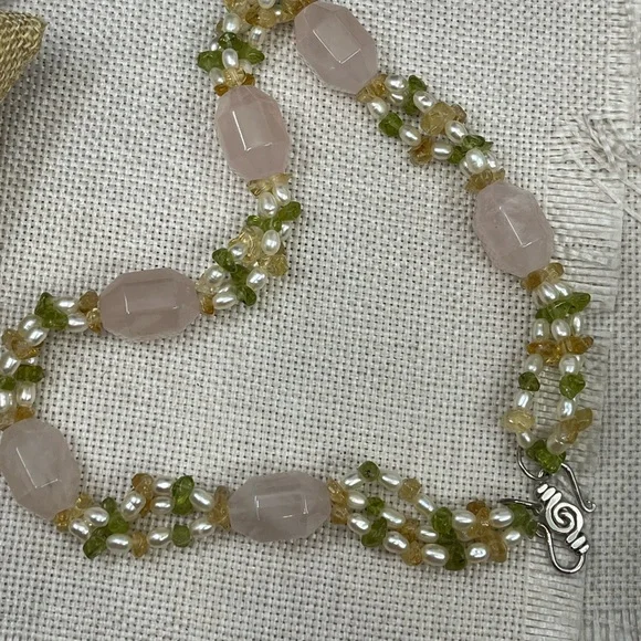 Vintage Ross-Simons Multi-Gemstone and White Pearl Necklace 16" - Picture 13 of 17